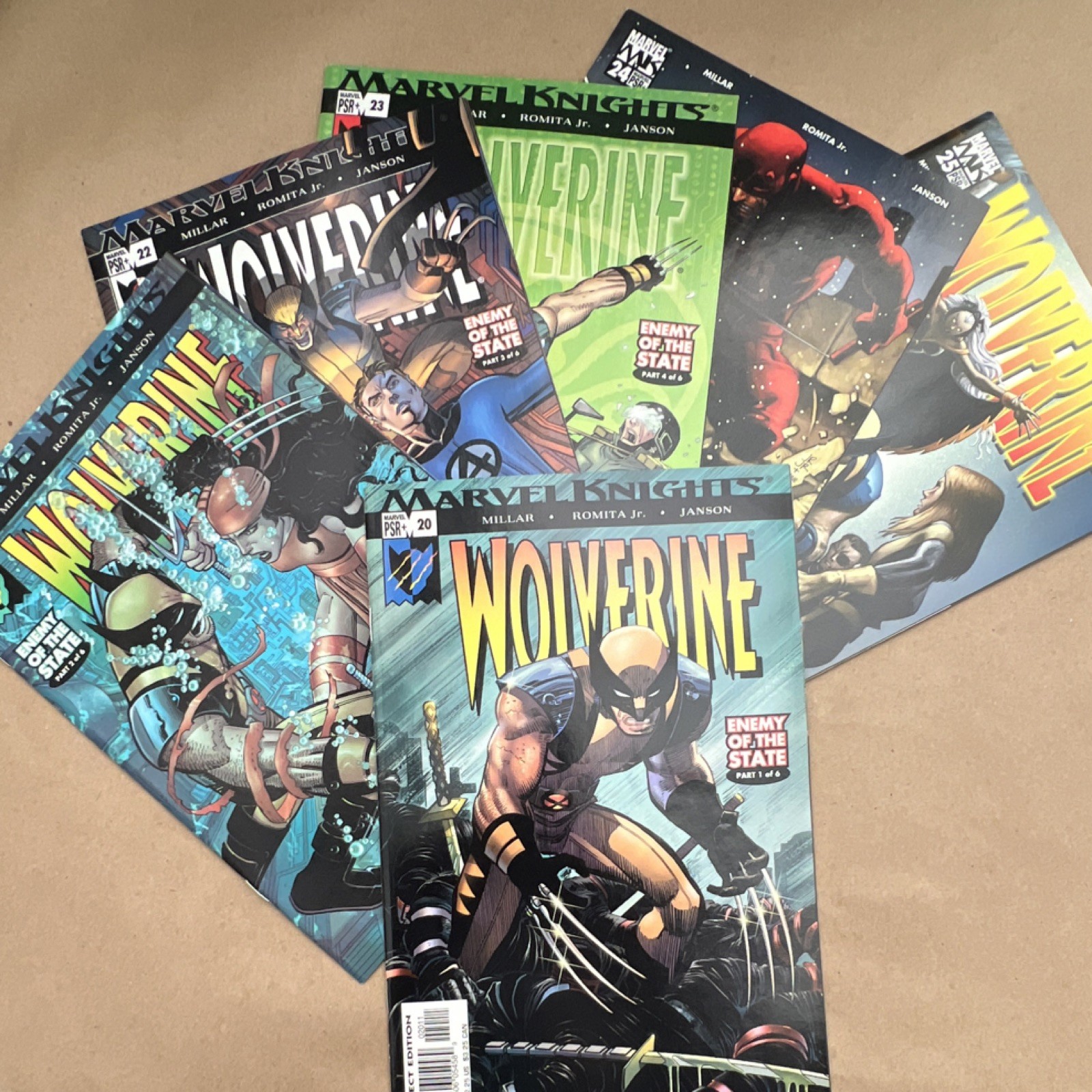 WOLVERINE #20-25 COMPLETE LOT Enemy of the State Millar & Romita Jr. Key