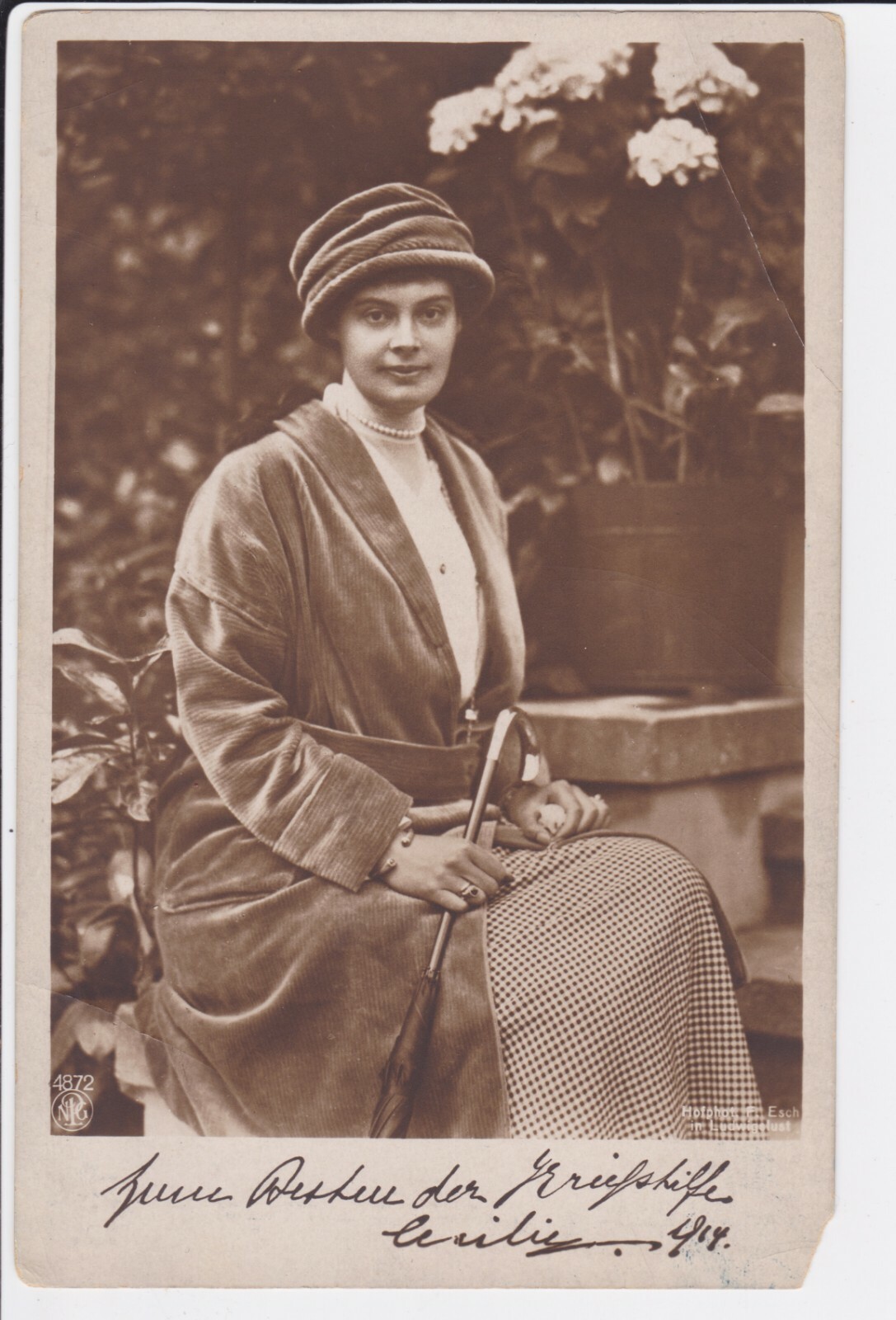 RPPC European lady 1915 era Europe Real Photo Postcard world war 1 era UN-POSTED
