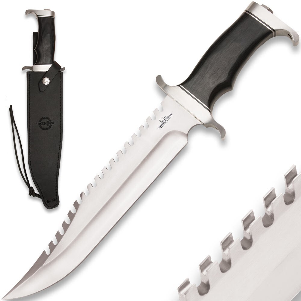 Gil Hibben Survivor Bowie Knife & Sheath | Extreme Survival | 15