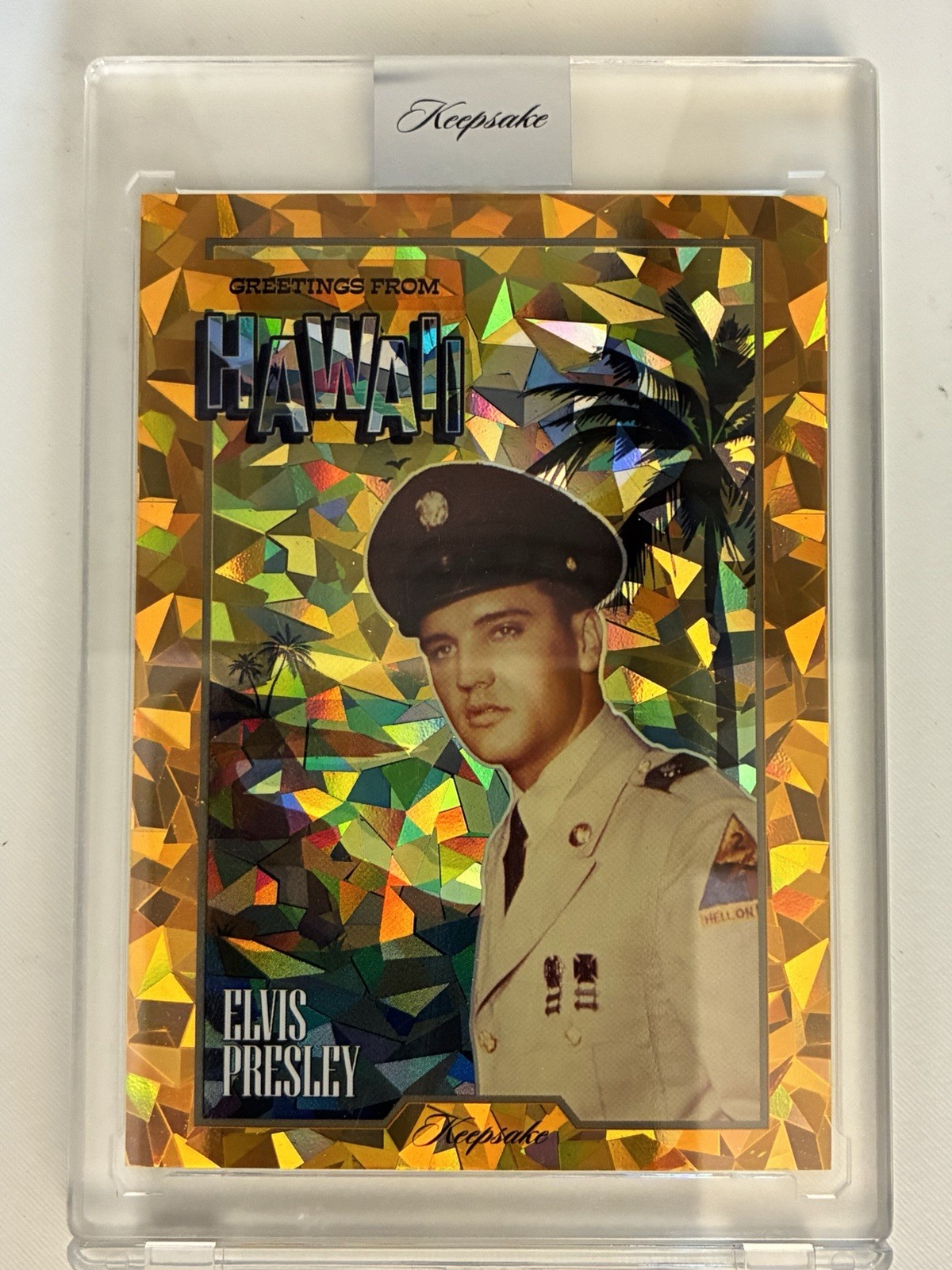 2026 Keepsake Elvis Presley Greetings From Hawaii #28 12/50 Orange Cracked Ice