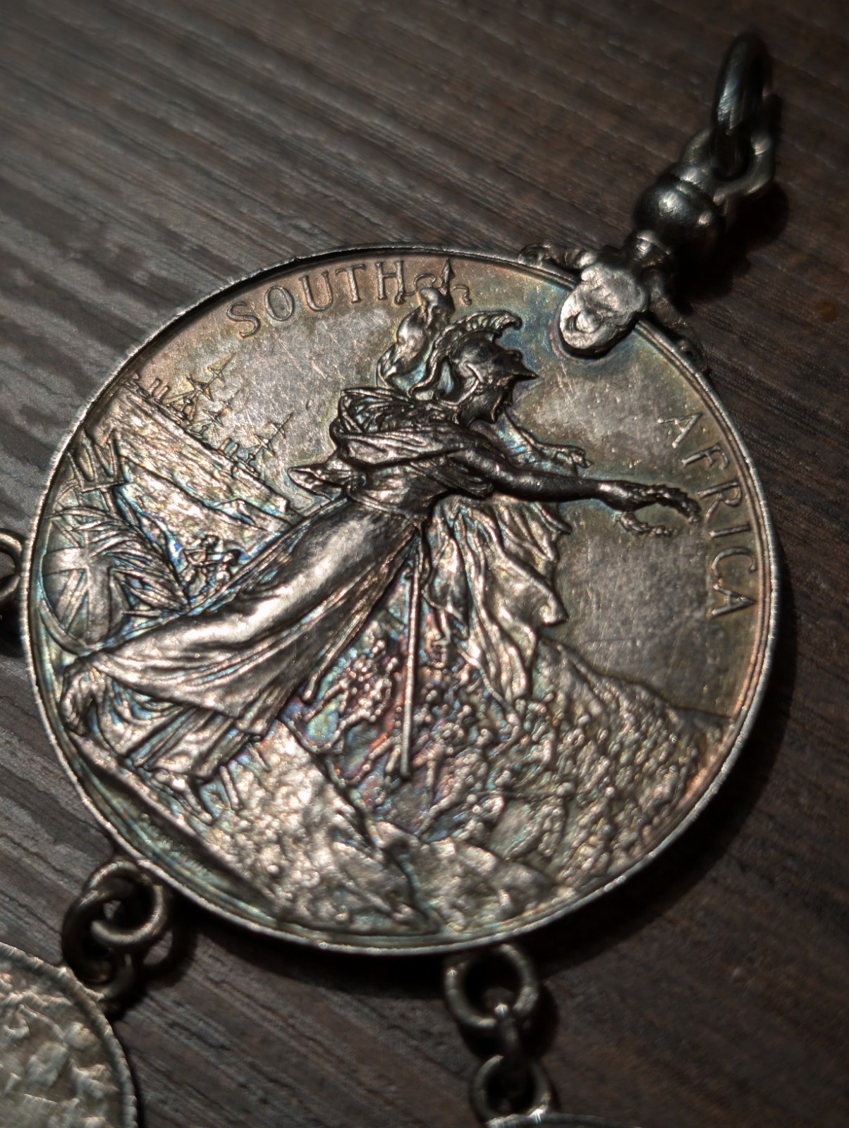 Boer War Queen's South Africa Medal Named Black Watch Silver Fob Canadian Coins
