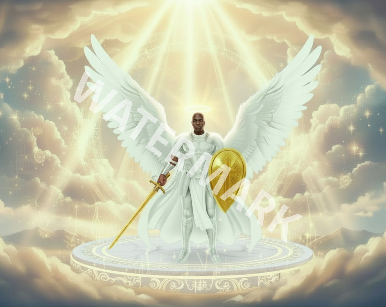 Warrior Angel (Black) Artwork Digital Image Picture Photo Wallpaper