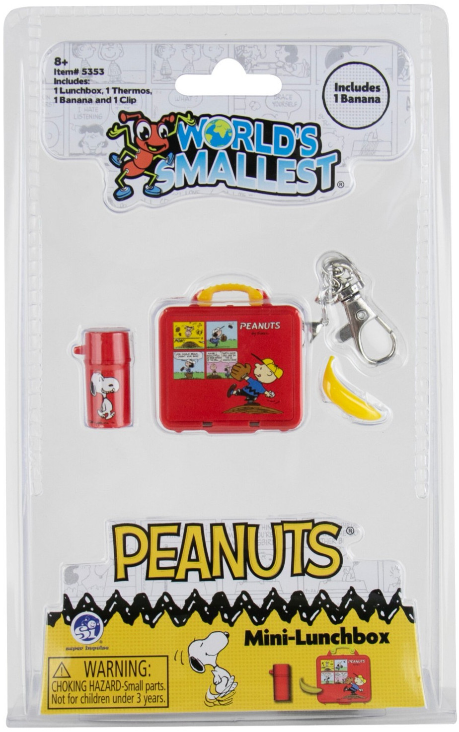 World's Smallest Snoopy Mini LUNCHBOX & Thermos Peanuts Toy Dollhouse Miniature
