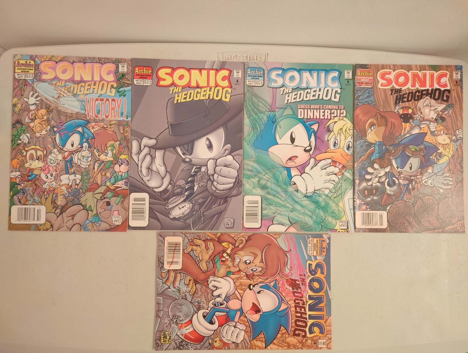 Lot of 5 Sonic The Hedgehog Archie Comics (#51-#55)