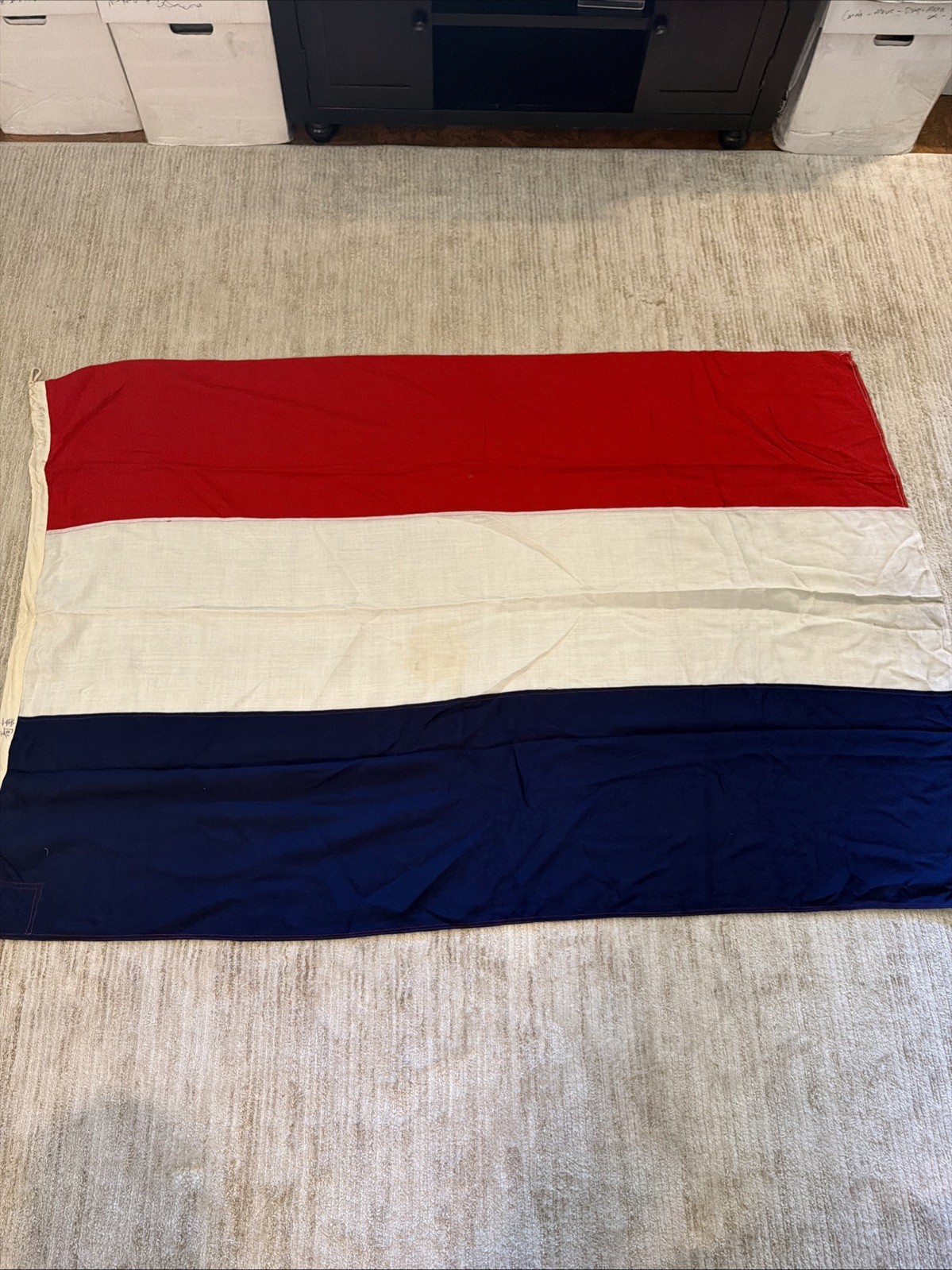 Vintage WWII Dutch Cotton/Linen Flag 1940-1945 Holland Netherlands Original