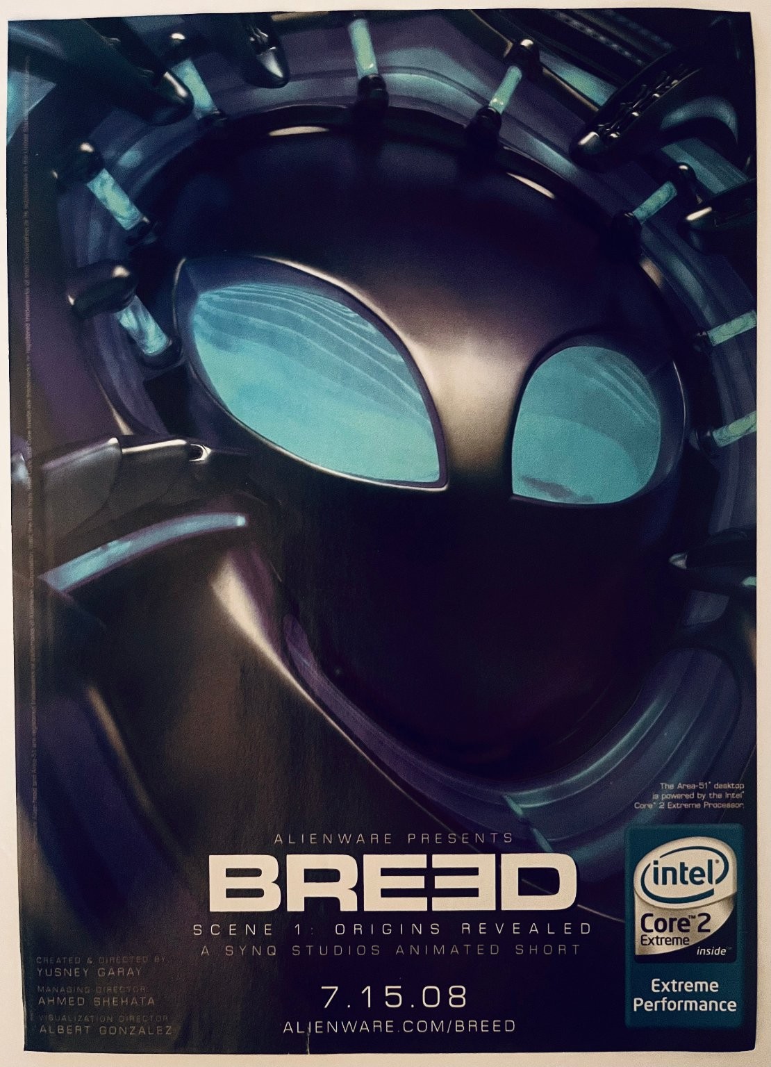 Alienware Intel Core 2 Extreme BREED Promotional Print Ad 2008 Original - 8x11\