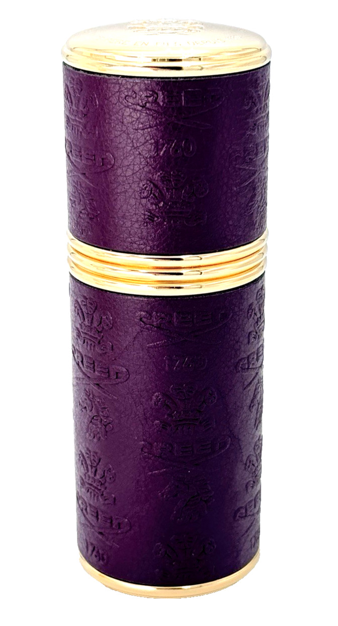 Creed 50ml Deluxe Atomizer Gold/Purple Leather Refillable Pocket Spray