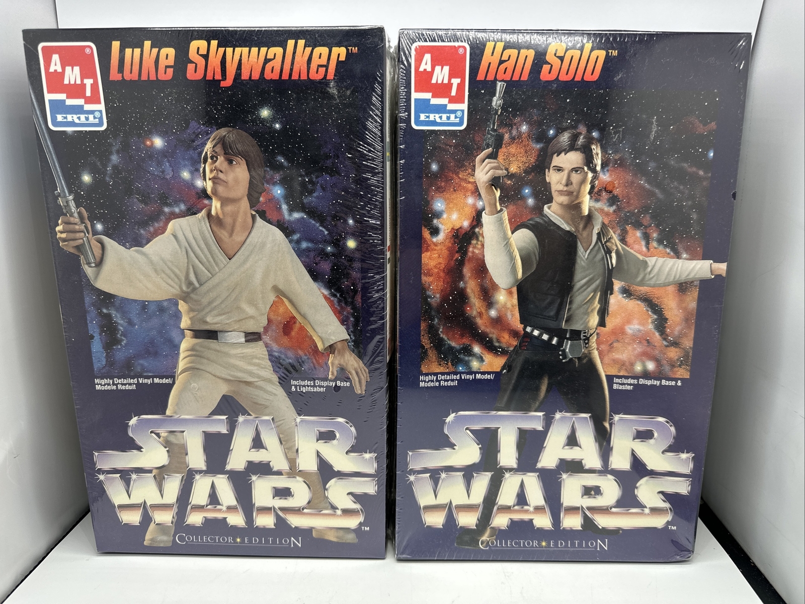 Vintage Star Wars AMT Ertl Collectors Edition Models Luke Skywalker And Han Solo