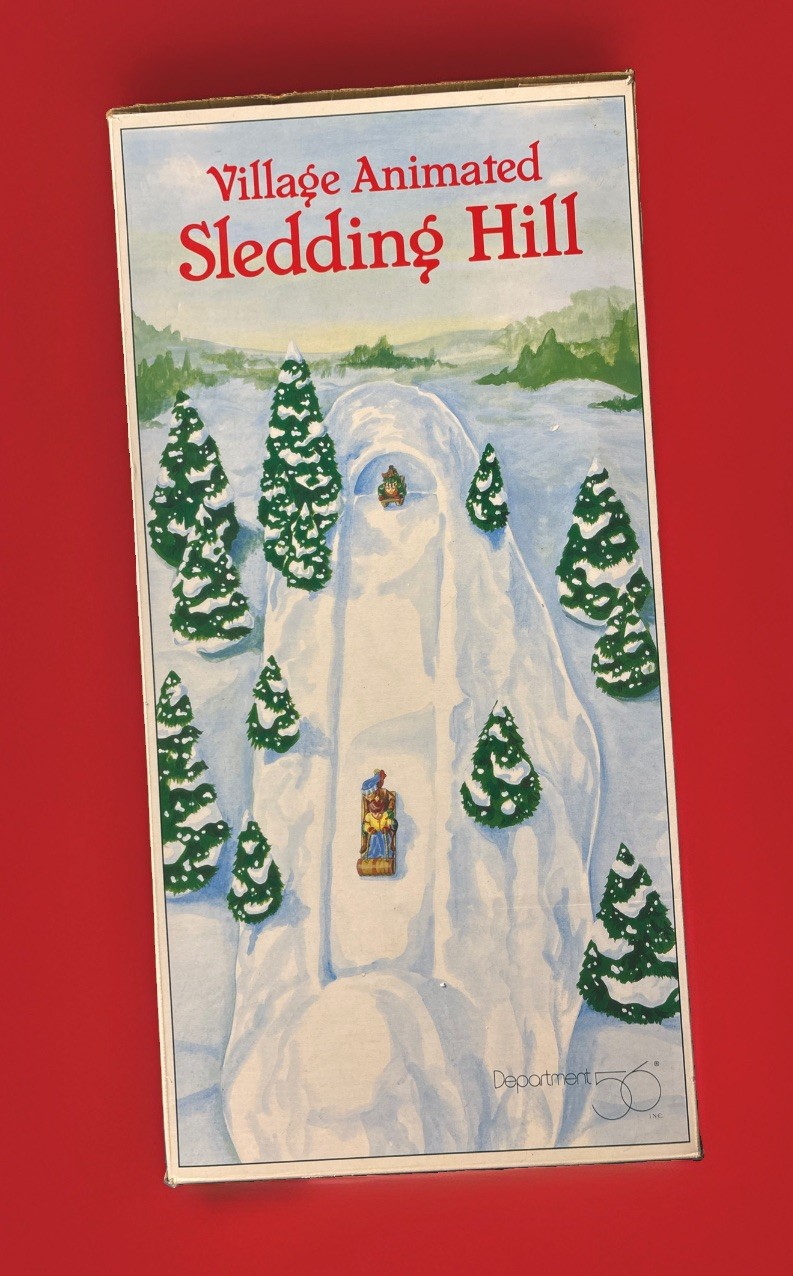 Dept 56 Village Animated Sledding Hill Complete, Tested and Working Mint #52645