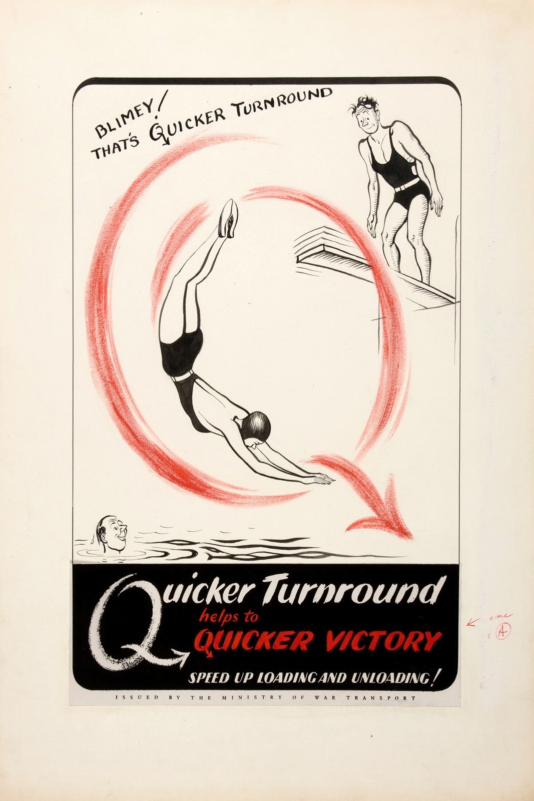 Vintage War Transport Poster 🌊 'Quicker Turnaround' - 24x36” Retro Decor -
