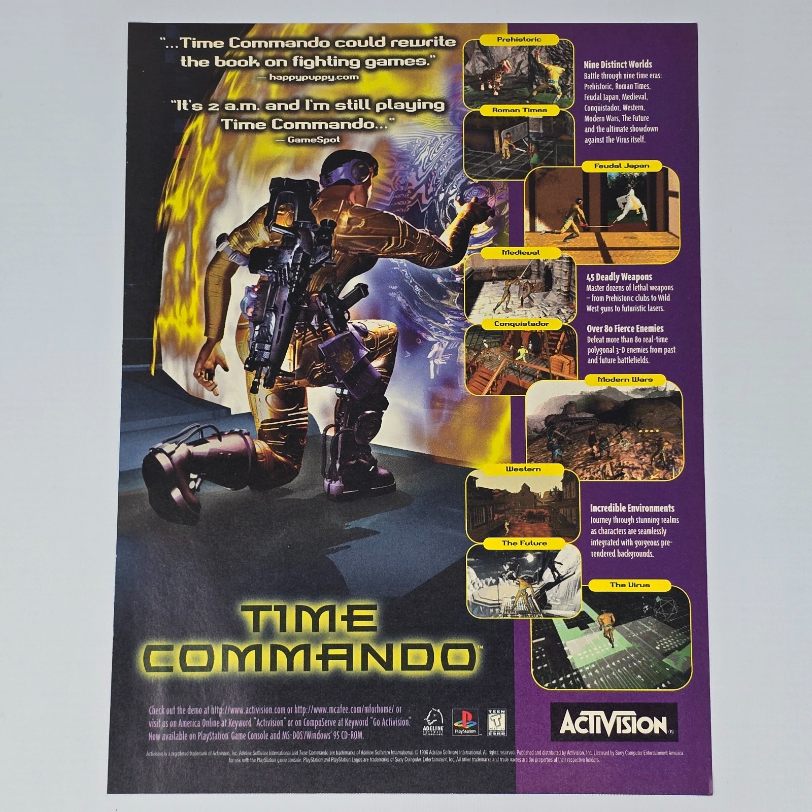 Time Commando PlayStation 1 PS1 Screens Print Ad/Poster Promo Art