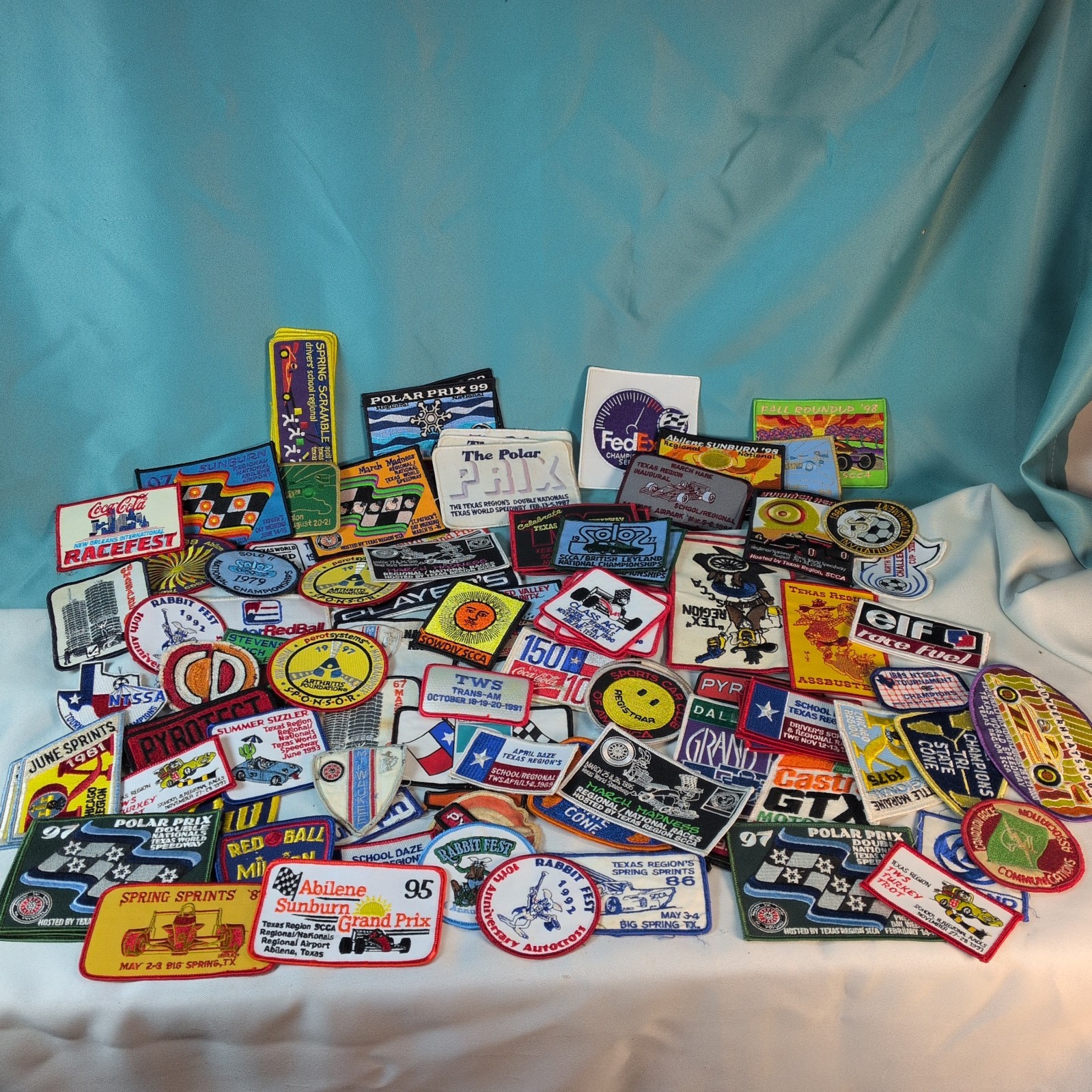 Lot of 80+ Vintage Automotive Racing Patches SCCA Prix Sprints Regional National