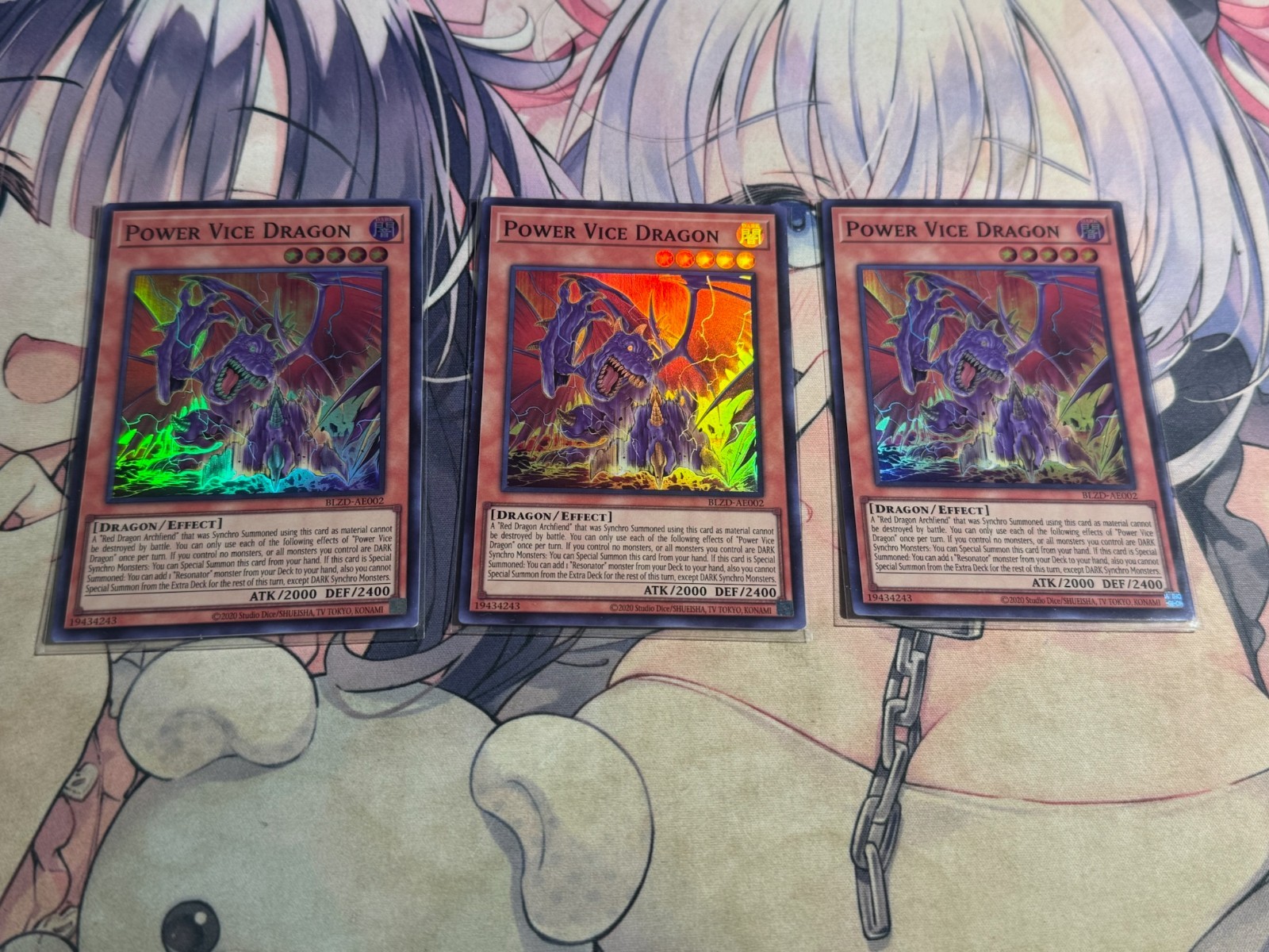 Yugioh Asian English BLZD-AE002 Power Vice Dragon x3 playset Super rare