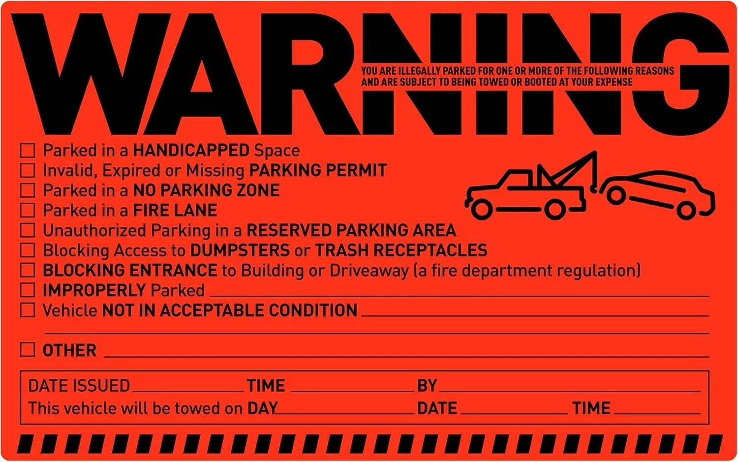 50 Parking Violation Stickers Notice Parking Violation Stickers Tow Stickers ...