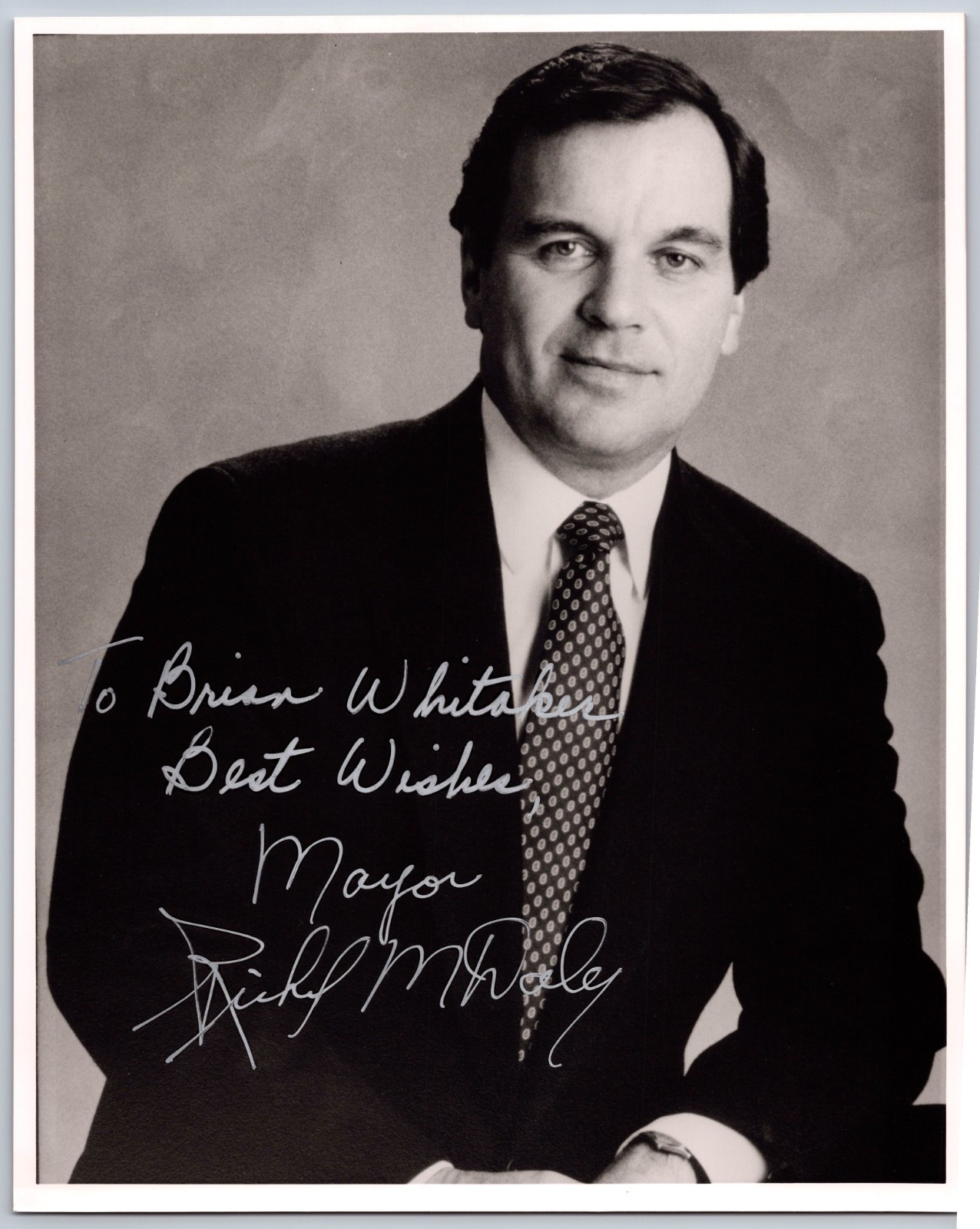 Richard M. Daley Hand Signed 8 x 10 Black & White Photo