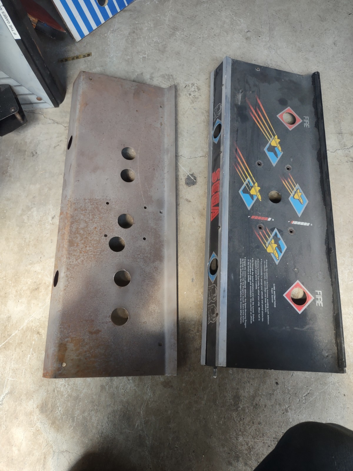 sega super zaxxon arcade control panels #10015