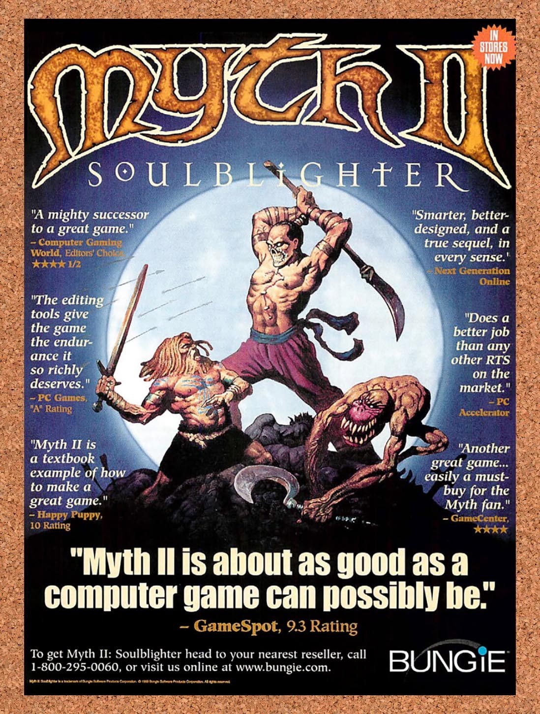 1999 Myth II Soulblighter PC Original Advertisement / Retro Promo v5