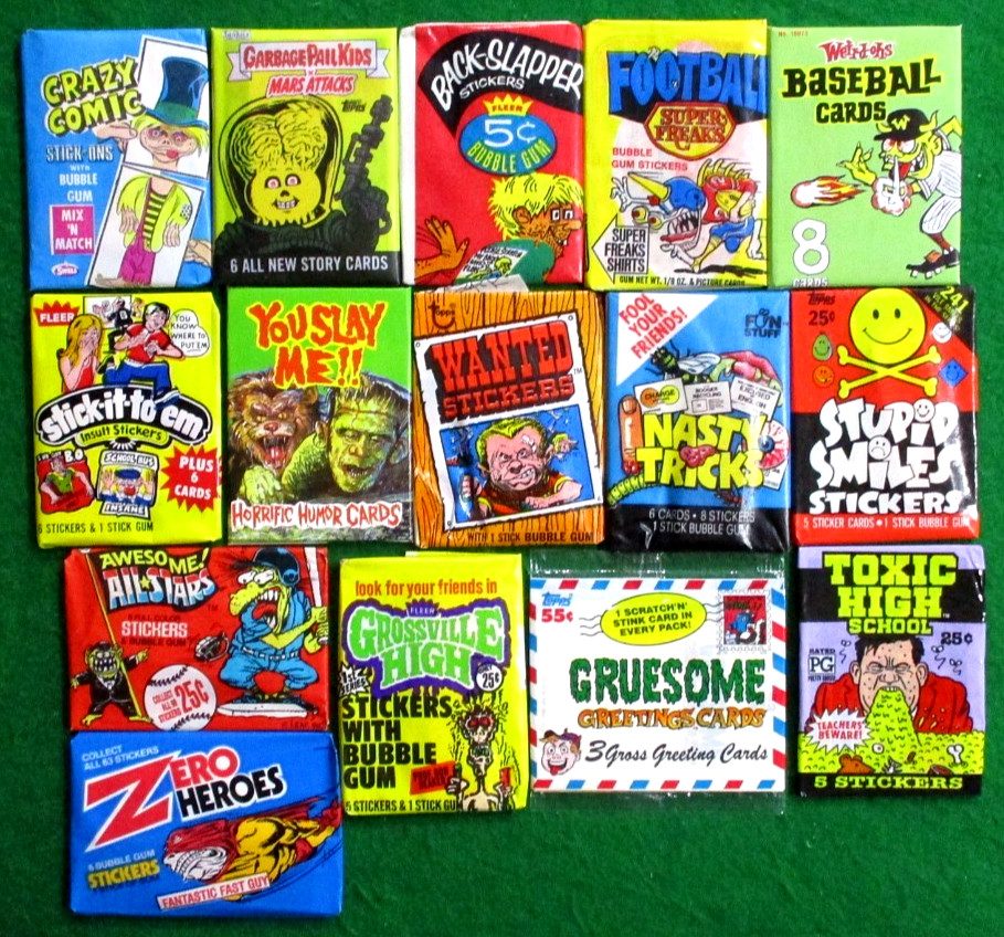 VINTAGE WAX  PACKS LOT 15 DIFFERENT-BACK SLAPPER-GPK MARS ATTACKS-SUPER FREAKS++