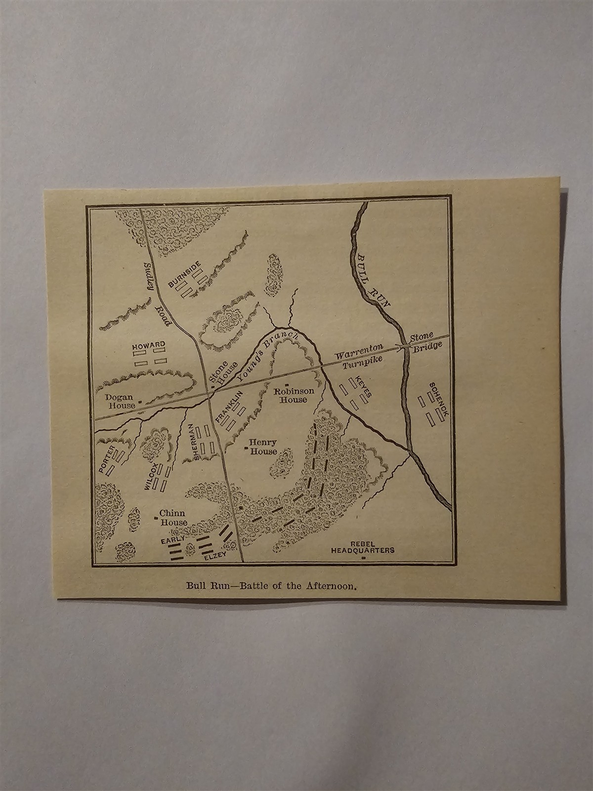 Battle of Bull Run Afternoon 1881 Civil War Map 
