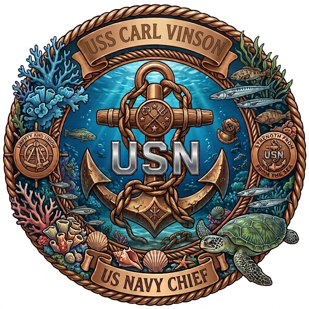 USS Carl Vinson Navy Chief Veteran Coffee Mug - Prior Service Cup Gift Drinkware