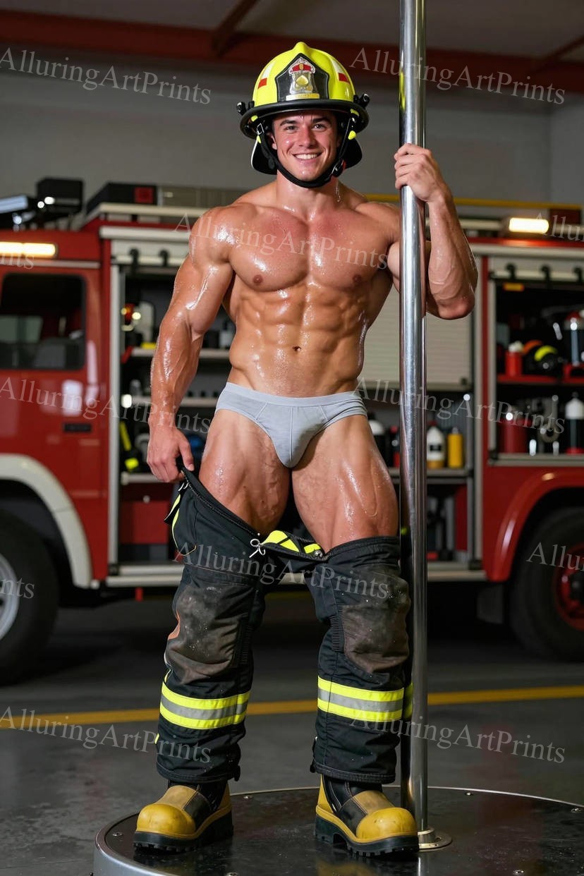 Fantasy Male Model Photo Print Muscular Handsome Shirtless Hunk Abs  -J109