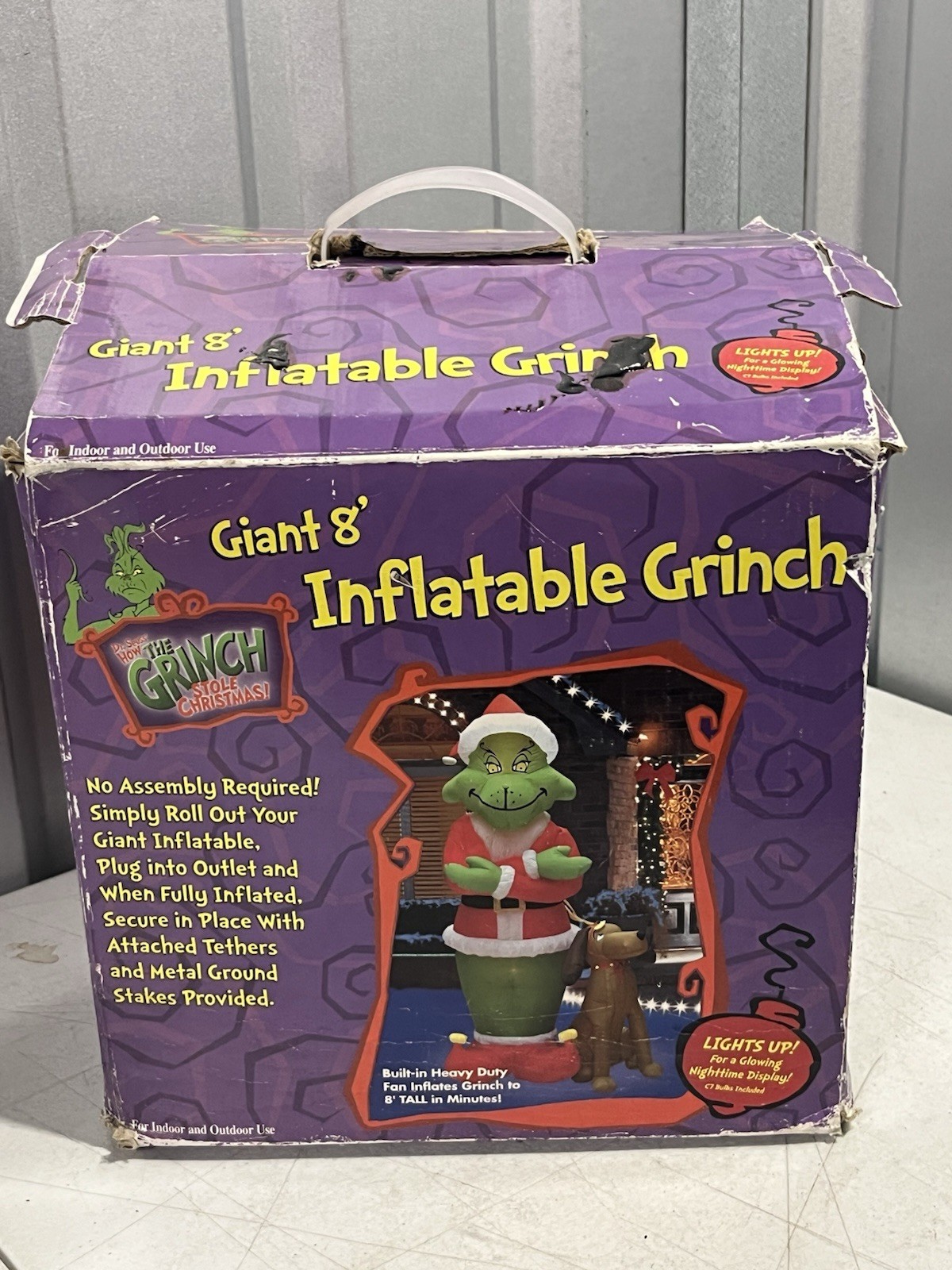2004 Gemmy 8' Giant Inflatable Grinch Max Christmas Airblown Yard Decor