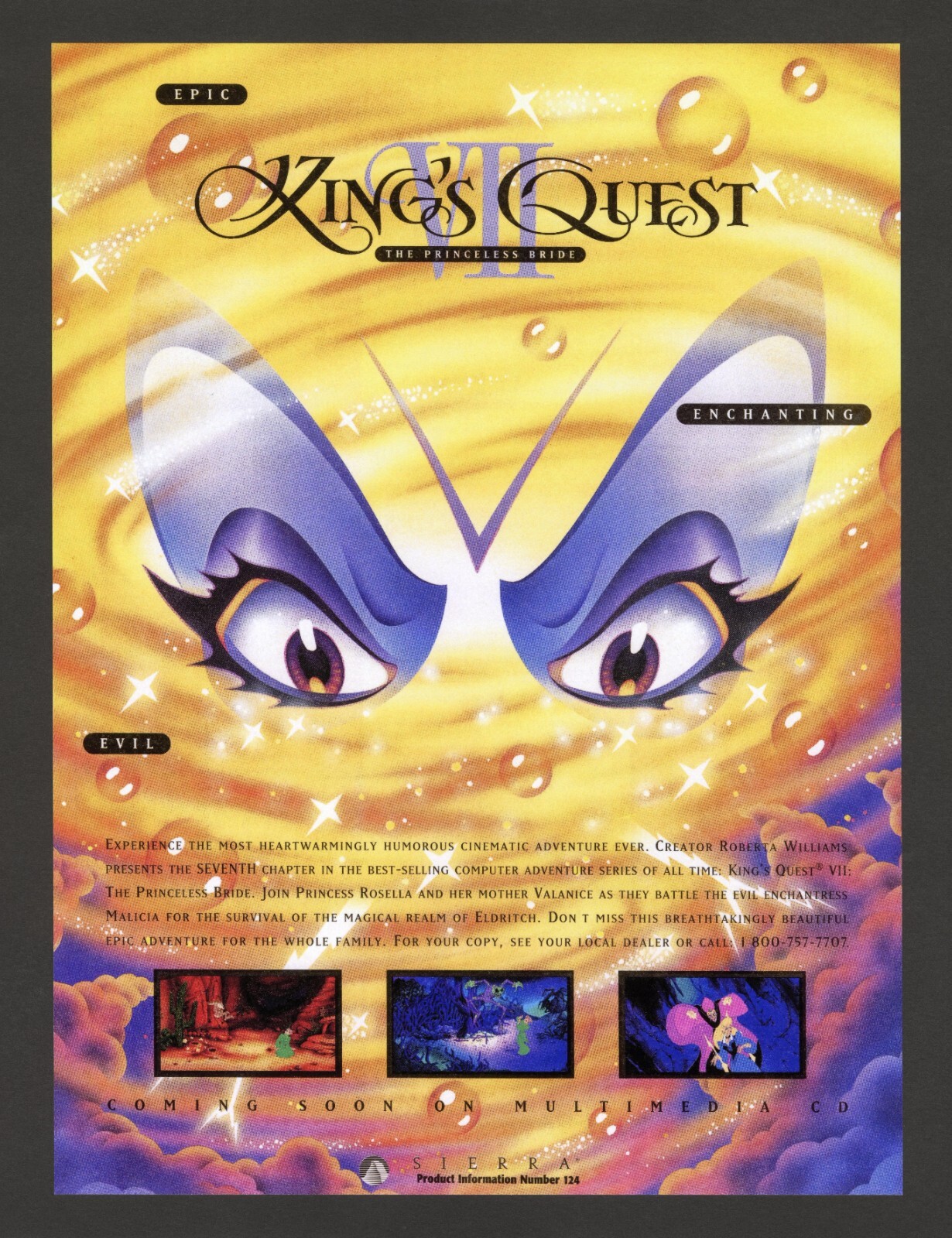 King\'s Quest VII 7 PC 1994 Sierra Game Promo Ad Wall Art Print Poster - Glossy