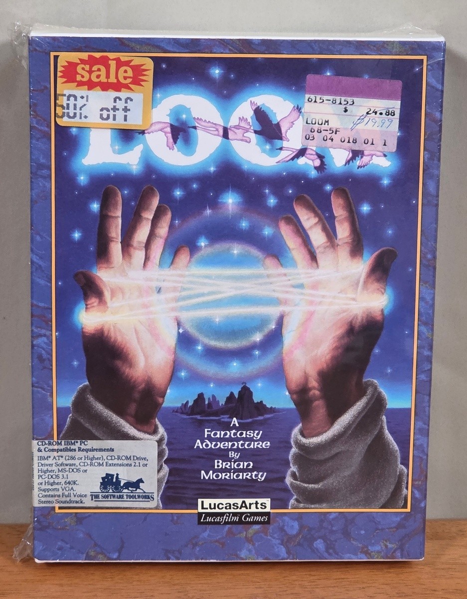 New Sealed Loom Lucasarts Lucasfilm CD ROM IBM PC Big Box Game CIB 1992 Complete