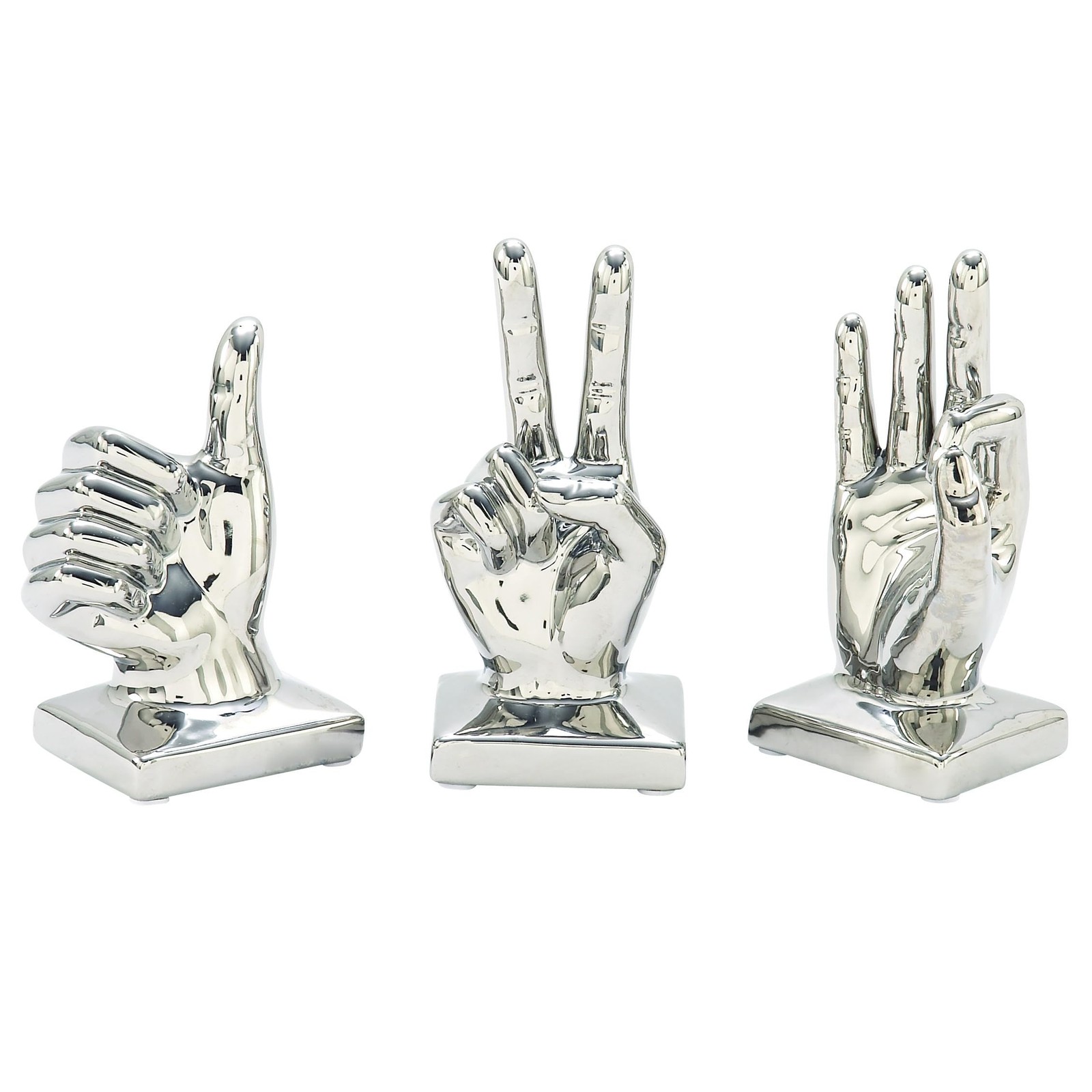 CosmoLiving By Cosmopolitan Porcelain Ceramic Hands Decorative Sculpture