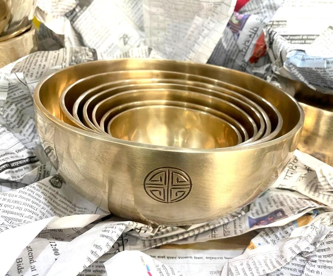 4-8 Inches Full Moon Dim Singing Bowl - Sound Healing Bowls With 7 Chakra Note