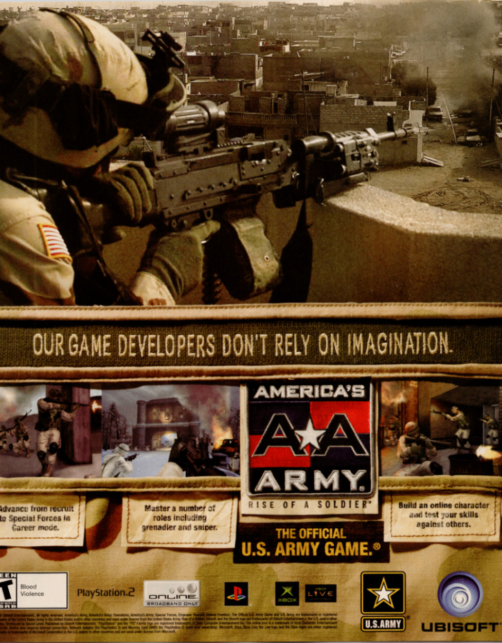 America's Army Rise of a Soldier PS2 Xbox Magazine Ad 2005 Ubisoft Military