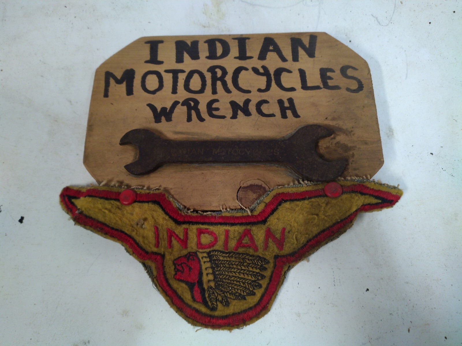 Original 1910s INDIAN MOTORCYCLE WRENCH 1930s Patch Scout, Chief