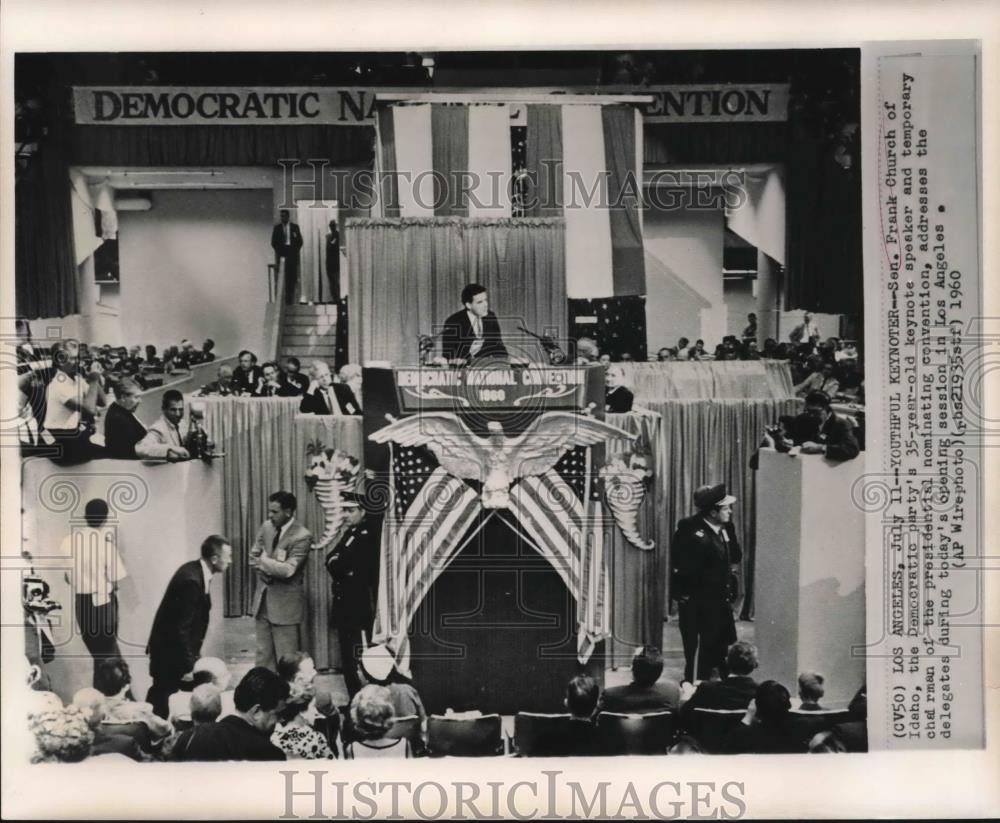1960 Press Photo Sen. Frank Church, Keynote speaker at the Democratic Convention