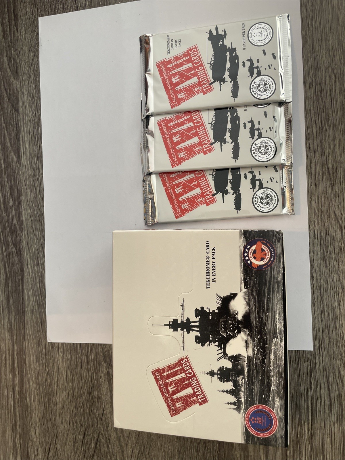 1994 CARDZ WWII World War 2; 3 Packs, 24 Trading Cards - factory sealed