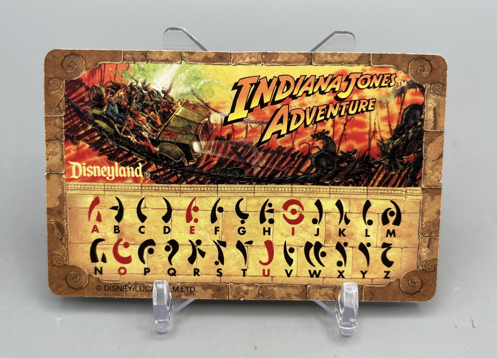 Disneyland Indiana Jones Adventure (Ride) Decoder Card from AT&T (1995)