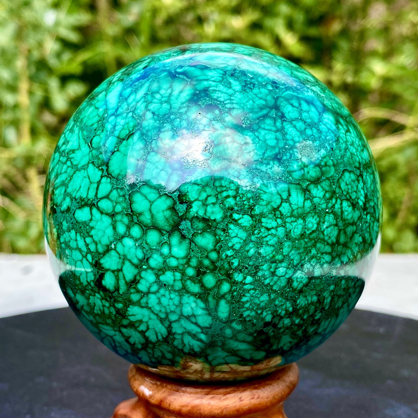 1.5LB  Natural malachite ball quartz crystal energy ball reiki healing