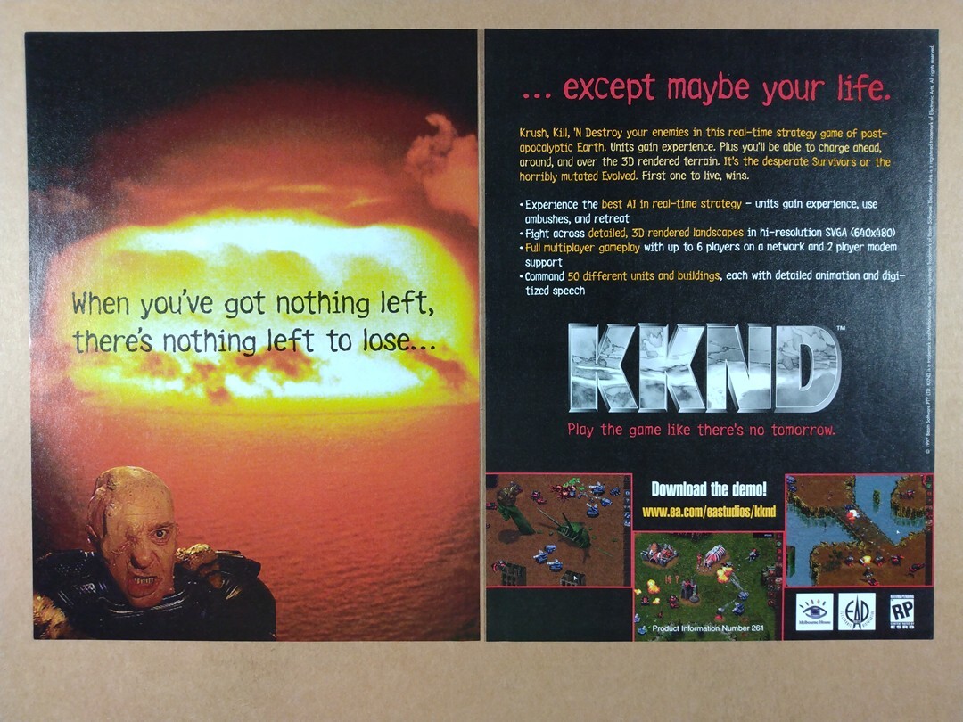 1997 KKnD Krush Kill n Destroy game promo vintage print Ad