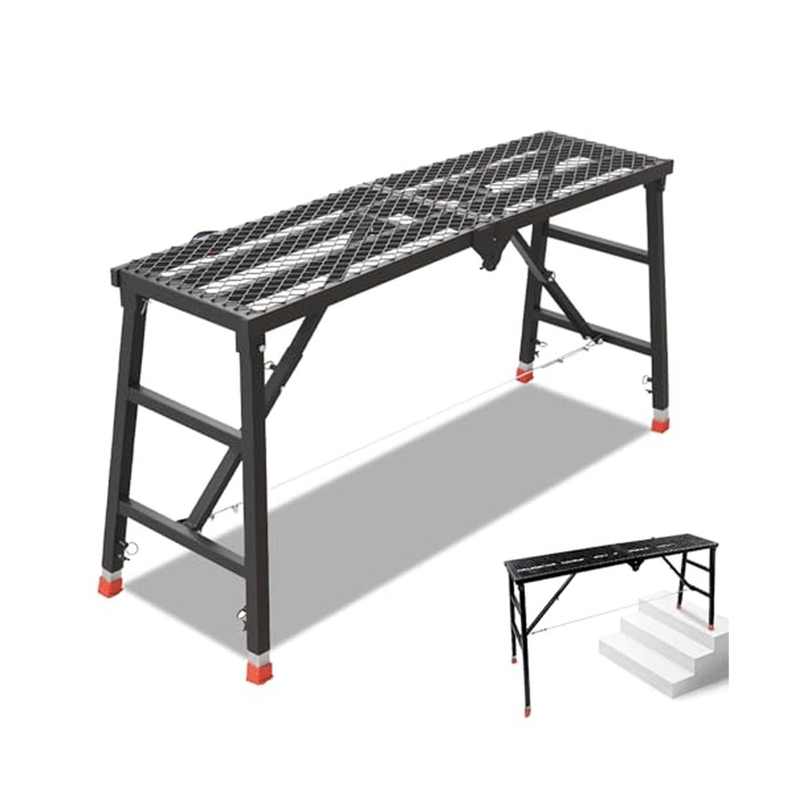70.9x15.8x35.8-61.4 Inch Foldable Scaffolding Platform