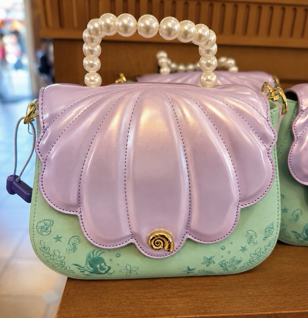 2026 Disney Parks Little Mermaid Ariel Crossbody Loungefly Bag Purse New Pearl
