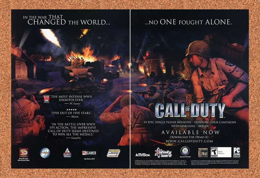 2004 Call Of Duty PC Original Advertisement / Retro Promo v2