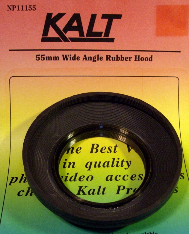 55mm   Rubber Lens Hood,metal rim for wide angle lenses, NEW.