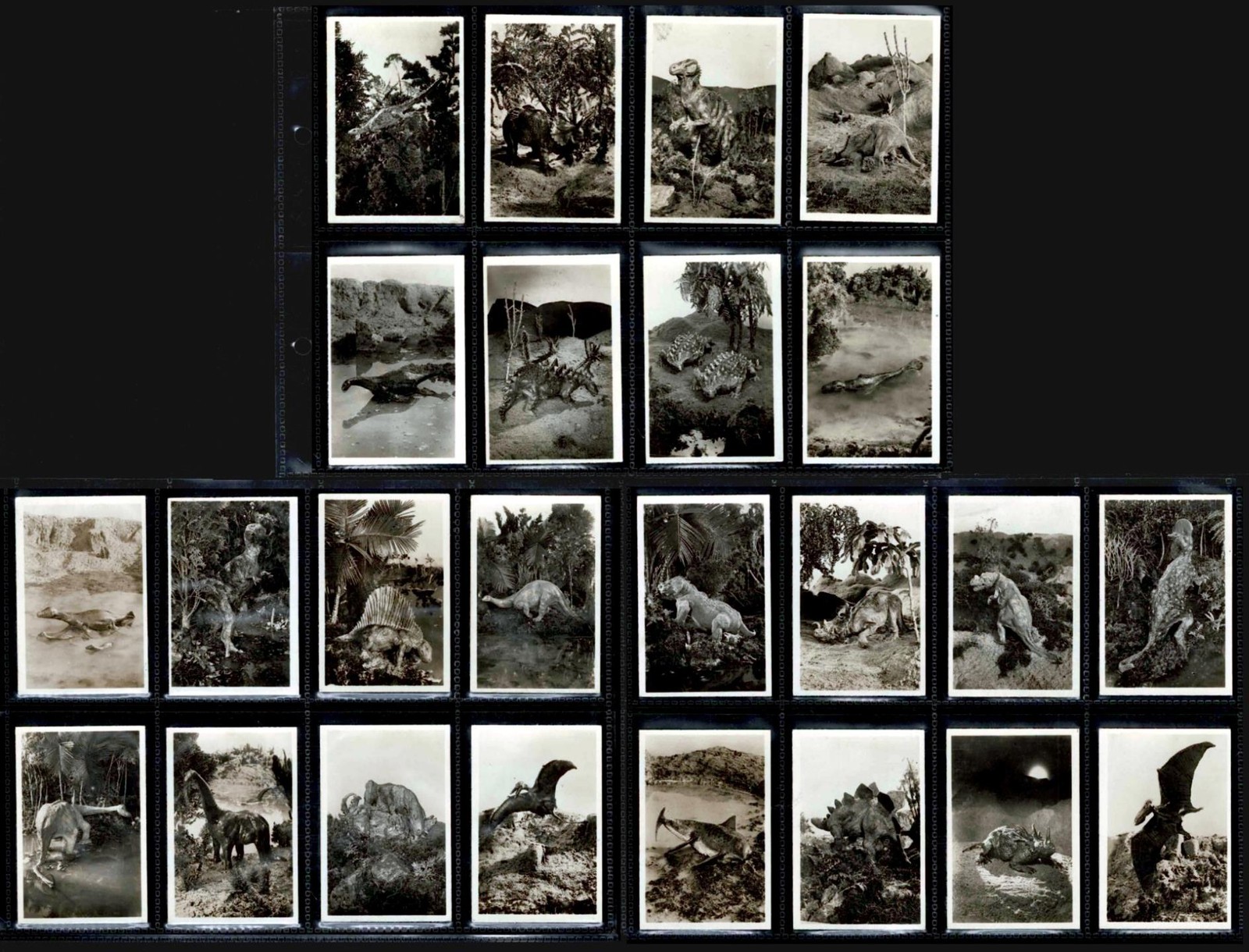1930 Cavanders Prehistoric Times LARGE Complete 48 Card 3D Stereoview Set