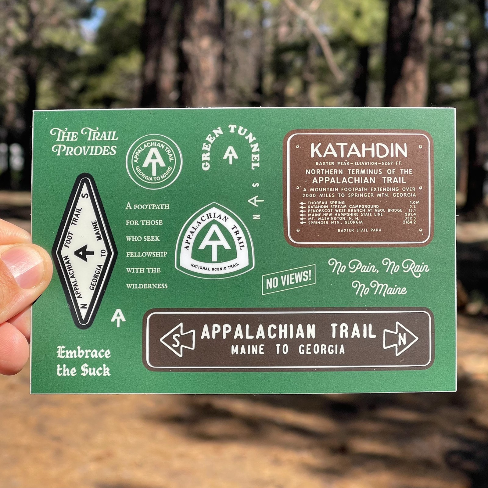 Appalachian Trail Vinyl Sticker Sheet 4x6\