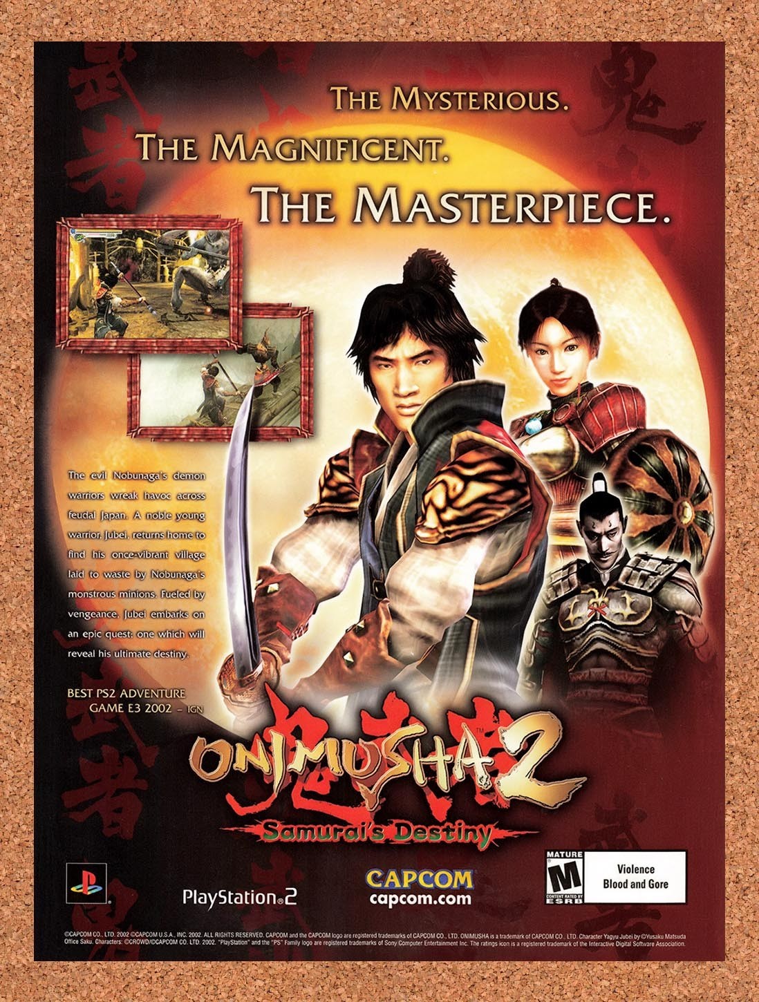 2002 Onimusha 2 Samurais Destiny PS2 Original Advertisement / Retro Promo v1
