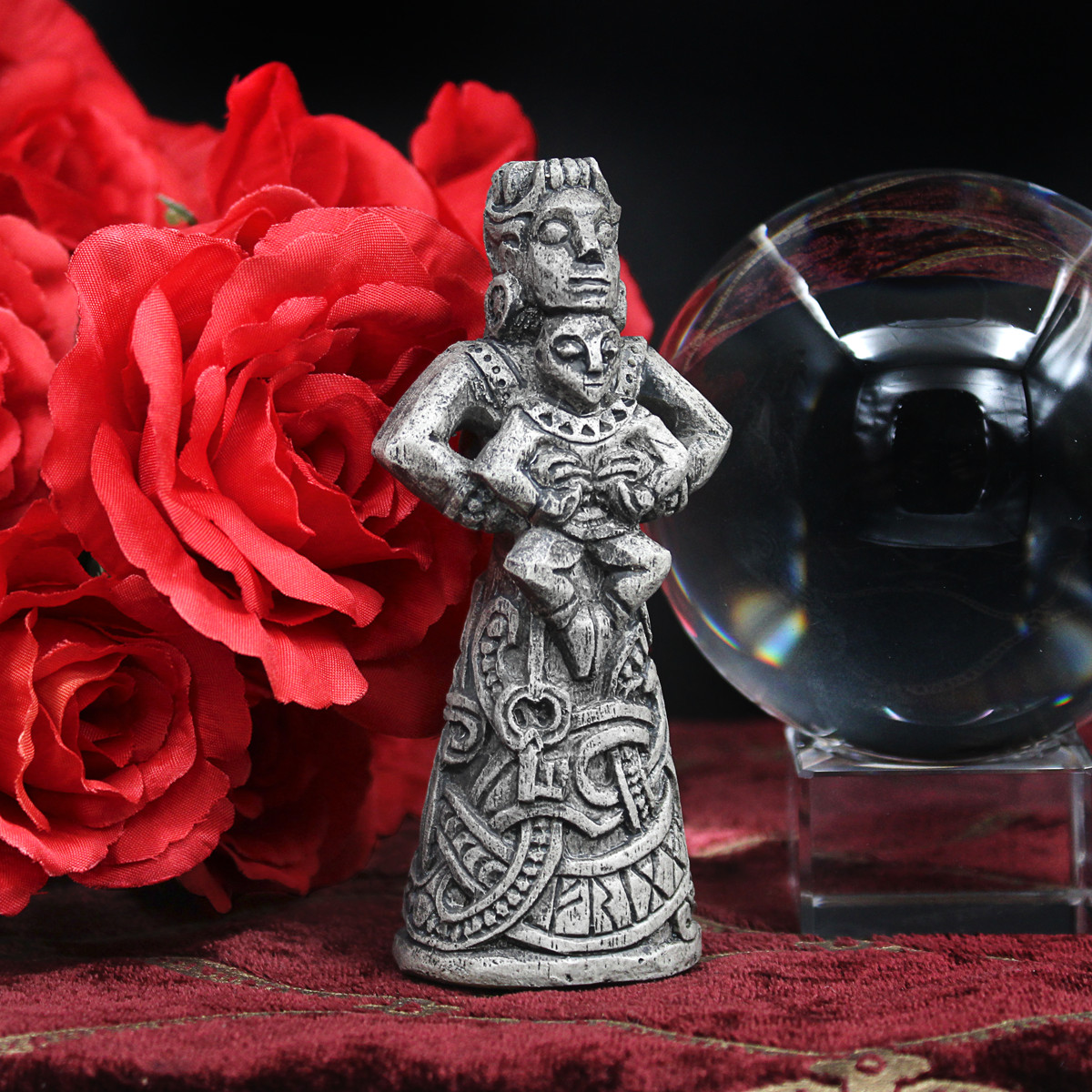 Frigga Statue - Frigg Figurine Stone Finish - Norse Viking Goddess Dryad Design