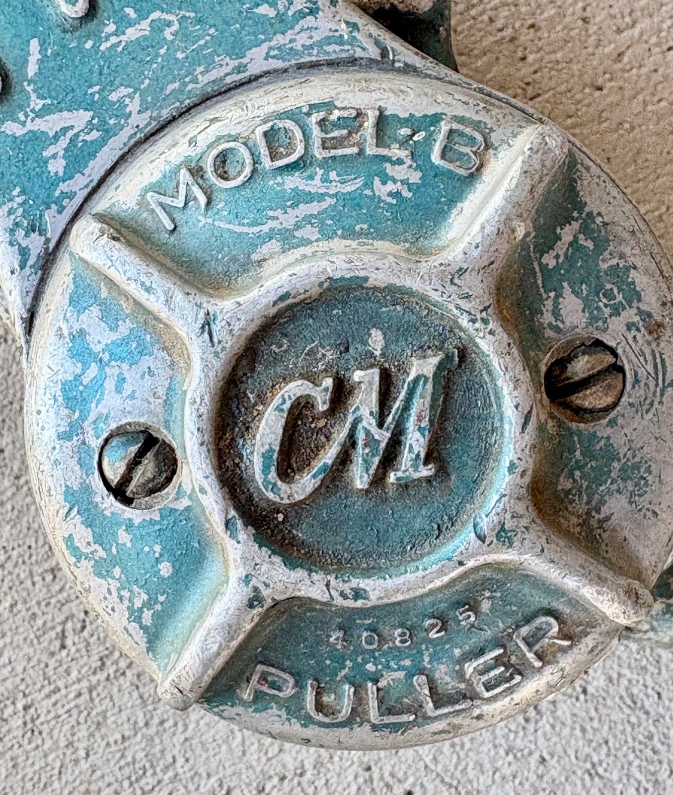 Vintage CHISHOLM-MOORE CM 1 1/2 Ton Lever Lifting Hoist, 40825, Model B, USA
