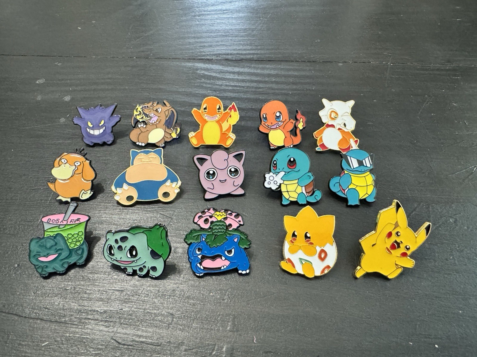 Pokemon Enamel Pin Lot of 15 - Pikachu Charizard Snorlax Squirtle Gengar Etc.