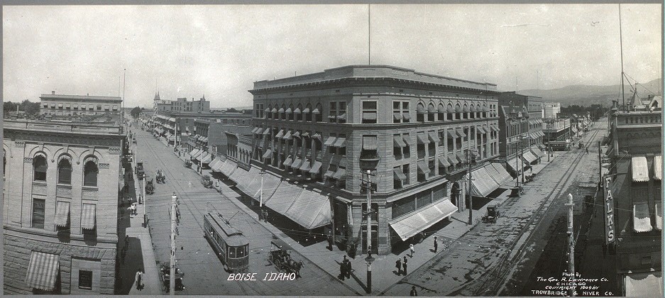 Photo:Boise Idaho c1909 Downtown Streetcar Aerial View