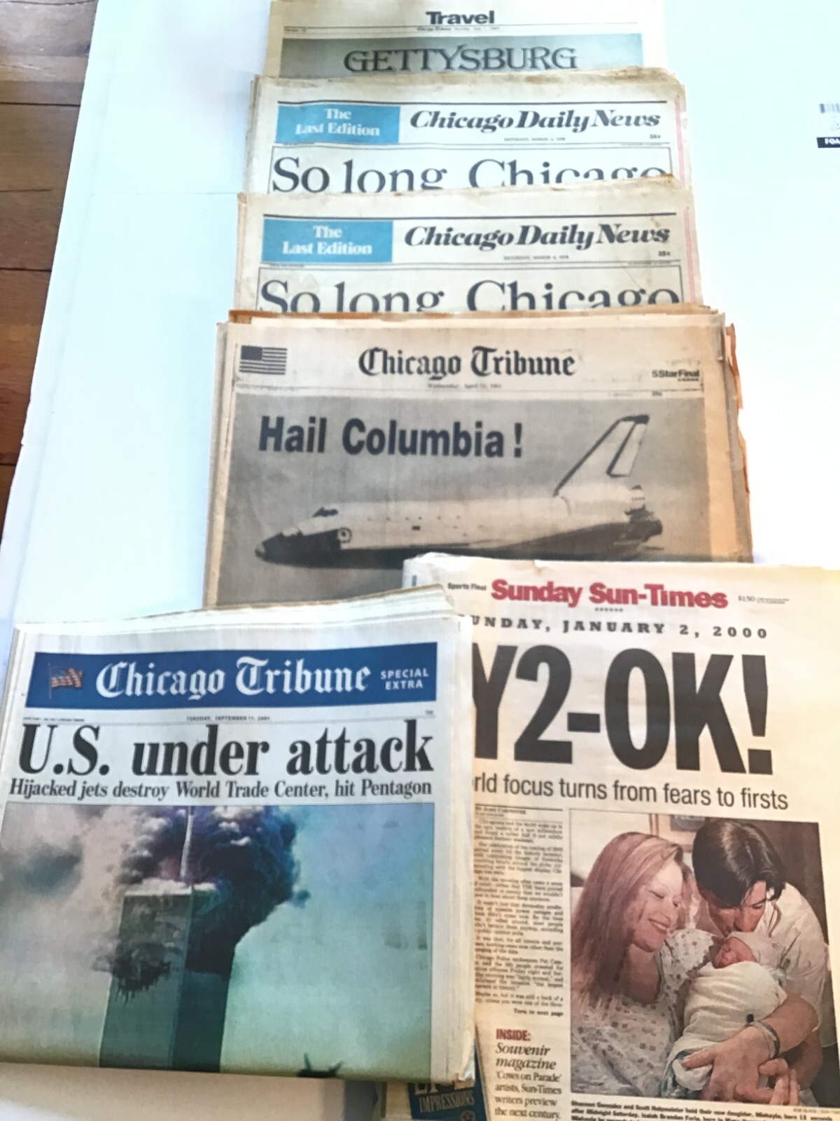 Chicago Newspapers  9/11,  Hail Columbia,  Y2K, So Long Chicago Final Issue