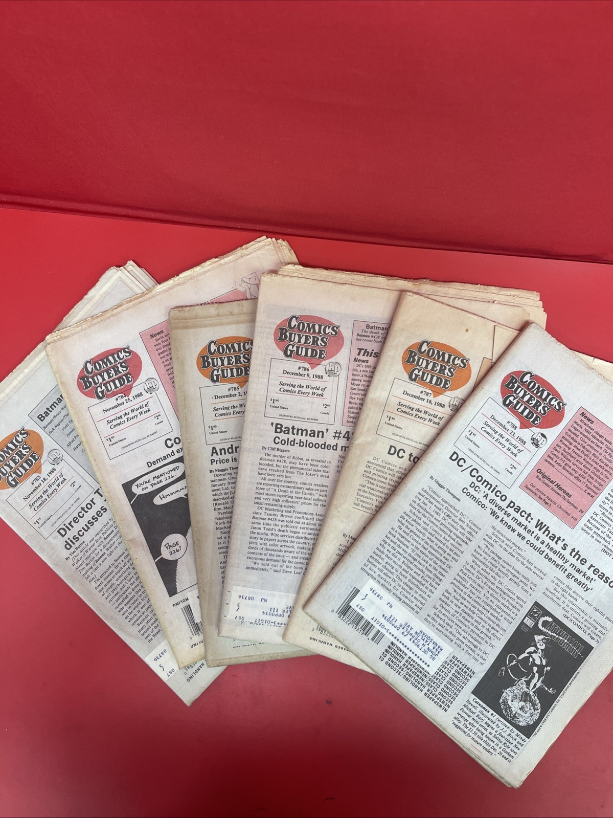 Comics Buyer’s Guide #783-788 Lot of 6 Consecutive Issues 1988 Vintage.   *36